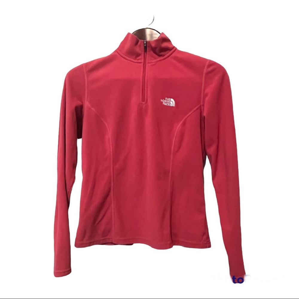 The North Face 1/4 zip pink fleece pullover. Small Petite.